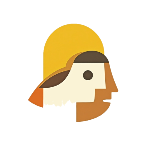 Logotipo de El Presagio: un perfil de oráculo en oro y terracota